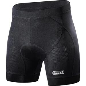 Souke Sports Cycling Shorts Padded Bike Bicycle Pull On Anti Slip Black Blue L